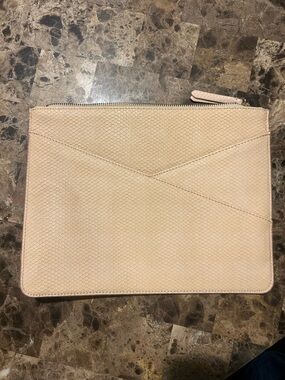 Banana Republic Blush Pink Textured Zip Pouch
